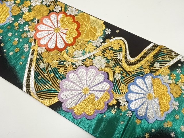 JAPANESE FUKURO OBI FOR FURISODE / WOVEN SAKURA